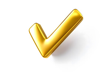 Poster - 3d Golden check mark sign isolated on white background