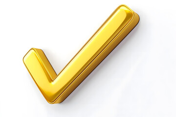 Poster - 3d Golden check mark sign isolated on white background