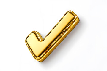 Poster - 3d Golden check mark sign isolated on white background