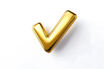 Poster - 3d Golden check mark sign isolated on white background