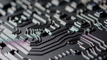 Aufkleber - Exploring the intricate details of a circuit board with debris in a close-up shot