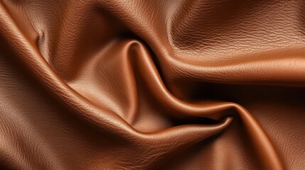 Wall Mural - Close-up of a brown leather texture showing natural grain and pattern details for design and artistic purposes