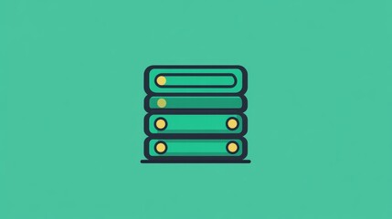 Wall Mural - favicon of a config database in green