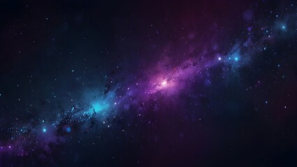 abstract purple and blue space background with stars generative ai