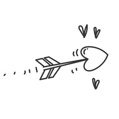 Wall Mural - doodle love arrow icon