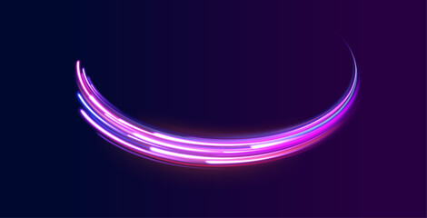 Wall Mural - colorful light trails, long time exposure motion blur effect. abstract fire flare trace lens flares 