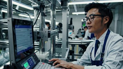 Leinwandbilder - Engineer working on advanced technology in a modern lab environment with high-tech equipment