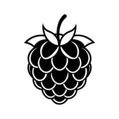 Wall Mural - Raspberry icon. Minimalist black drawing of a ripe raspberry. Vector illustration