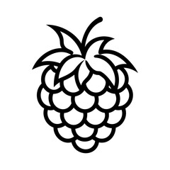Wall Mural - raspberry icon. minimalist line drawing of a ripe raspberry. vector illustration