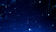 © ADDICTIVE STOCK - Futuristic 3D binary code falling against dark blue backdrop