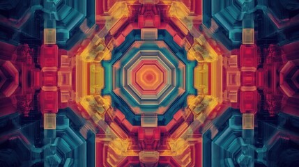 Wall Mural - futuristic hexagon patterns used in technology-focused digital illustrations and 3d visuals.