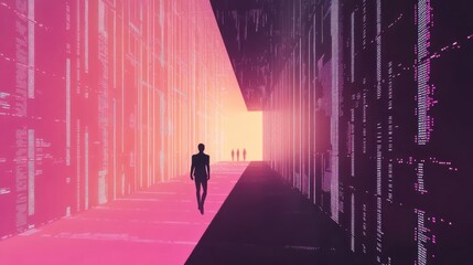Wall Mural - gifs featuring binary code with looping effects for online platforms.