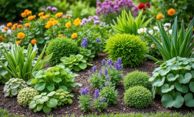 Canvas Print - Vibrant garden full of colorful plants.