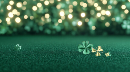 Aufkleber - A sophisticated St. Patrick's Day backdrop featuring elegant green velvet textures,