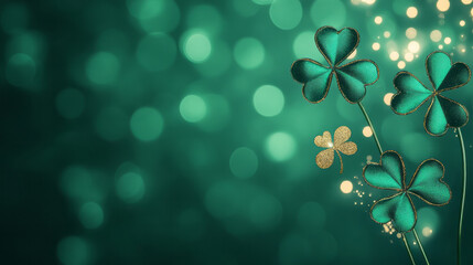 Aufkleber - A sophisticated St. Patrick's Day backdrop featuring elegant green velvet textures,