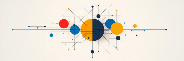 Poster - A minimalist design featuring a central data hub with arrows and lines extending outward, symbolizing data transformation and distribution across various analytical platforms,