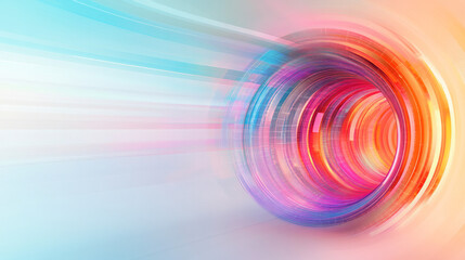 Poster - An abstract digital painting of data streams converging into a central hub, transforming into clear and actionable business insights under a vibrant color palette,