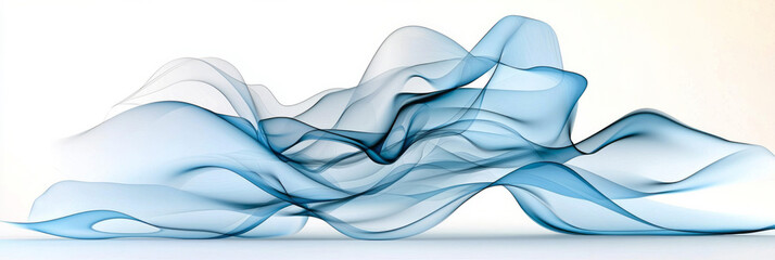 Leinwandbilder - A minimalist blue pix icon with a stylized wave pattern, creating a sense of movement and fluidity for tech-related applications,