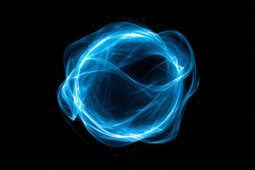 Leinwandbilder - A sophisticated abstract blue pix globe symbol, featuring interconnected lines and nodes representing global connectivity,