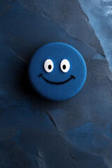 Aufkleber - A playful blue pix smiley face icon with pixelated features, adding a friendly and approachable touch to digital designs,