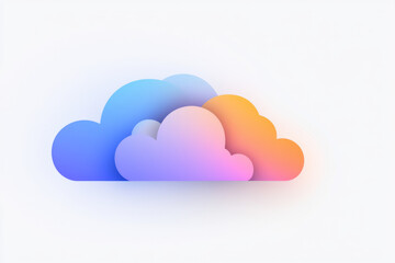 Fototapete - A minimalist abstract blue pix cloud icon with soft edges and a subtle gradient, perfect for weather or digital storage themes,