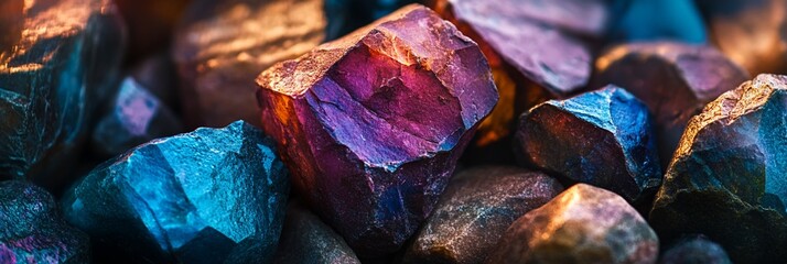 Aufkleber - Vibrant, multicolored stones close-up.