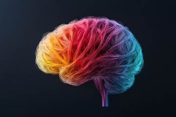 Poster - A contemporary digital artwork showing a human brain with animated, colorful neural pathways growing and strengthening, symbolizing the essence of neuroplasticity,