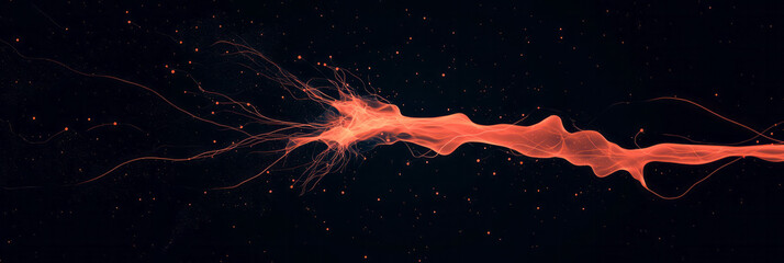 Aufkleber - A futuristic infographic-style illustration showing the brain's neuroplasticity process, with glowing neural pathways and dynamic lines
