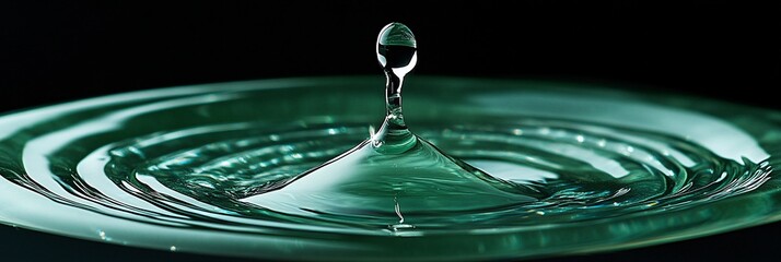 Poster - Water droplet impacting surface, creating concentric ripples.