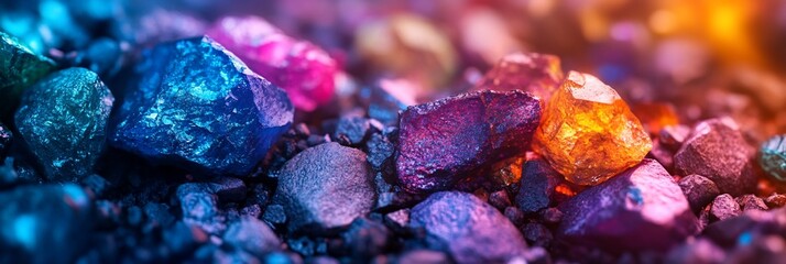 Wall Mural - Vibrant, colorful gemstone pile closeup.