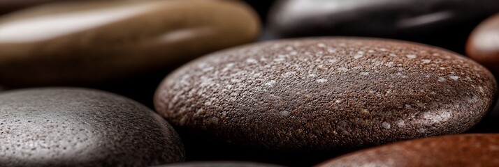 Poster - Close-up of smooth, multicolored stones, showing texture and detail.