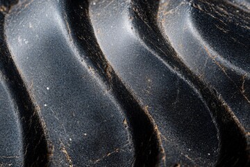 Leinwandbilder - Close-up of dark, textured surface with wavy patterns and subtle light reflections.