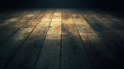 Wall Mural - Dark and Rustic Wooden Floor with Subtle Light Highlights