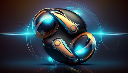 Wall Mural - futuristic wireless earbuds