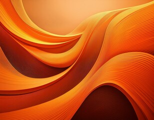 Wall Mural - orange curved abstract background