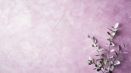 Wall Mural - Elegant lavender geometric background with plant accent for design projects