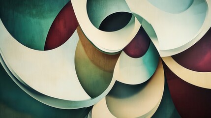 Wall Mural - Dynamic circular patterns in abstract art modern elegance digital composition muted colors ultra hd creative expression