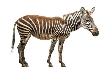 Canvas Print - a zebra, side view, no shadow, cut out, isolated on a transparent background