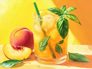 Canvas Print - Sweet Peach Basil Lemonade