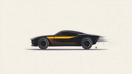 Wall Mural - Abstract illustration of a fast car