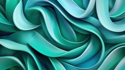 Wall Mural - Fluid teal and emerald abstract design digital art minimalistic style ultra hd quality contemporary aesthetic