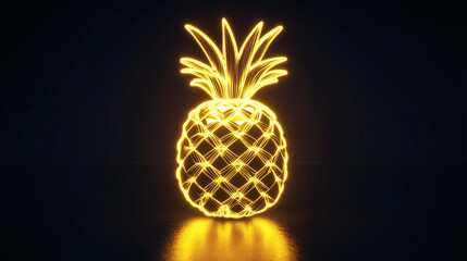 Wall Mural - Beautiful 3d transparent texture pineapple fruit element
