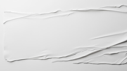 Aufkleber - Minimalist high-resolution close-up of crumpled white paper surface. Smooth yet rippled texture with visible creases and folds. Even lighting enhances depth, realism, and tactile impression. A modern,
