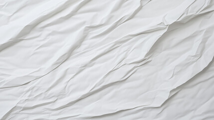 Aufkleber - Minimalist high-resolution close-up of crumpled white paper surface. Smooth yet rippled texture with visible creases and folds. Even lighting enhances depth, realism, and tactile impression. A modern,