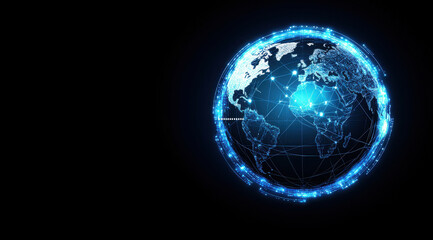 Wall Mural - digital globe with glowing connections representing global networks