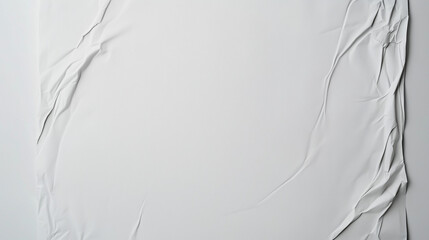 Aufkleber - Minimalist high-resolution close-up of crumpled white paper surface. Smooth yet rippled texture with visible creases and folds. Even lighting enhances depth, realism, and tactile impression. A modern,