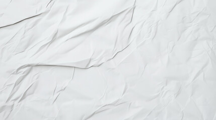 Aufkleber - Minimalist high-resolution close-up of crumpled white paper surface. Smooth yet rippled texture with visible creases and folds. Even lighting enhances depth, realism, and tactile impression. A modern,