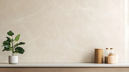 Wall Mural - Elegant Beige Marble with Fine White Veining and Matte Finish for Understated Sophistication