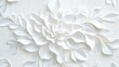 © Giman - White floral 3D wall art, textured background, interior design, home decor