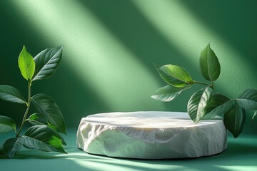 Wall Mural - A piece of cheese sits next to a plant on a table